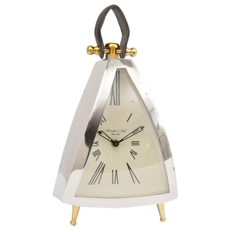 Republica Large Nickel Mantel Clock